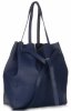 Kožené kabelka shopper bag Genuine Leather tmavě modrá 1158